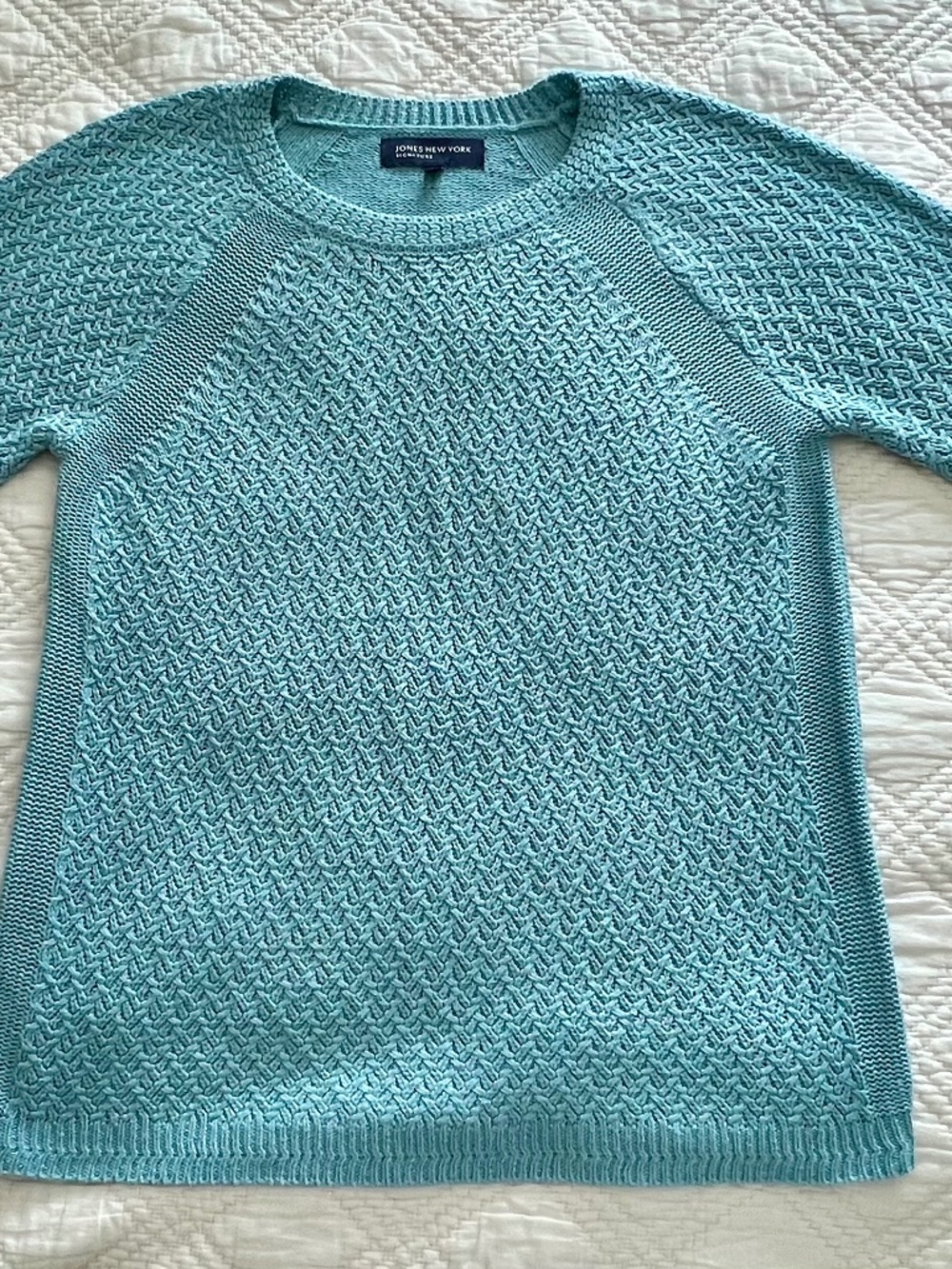 Jones New York Signature Teal Open Knit Sweater Women’s Large